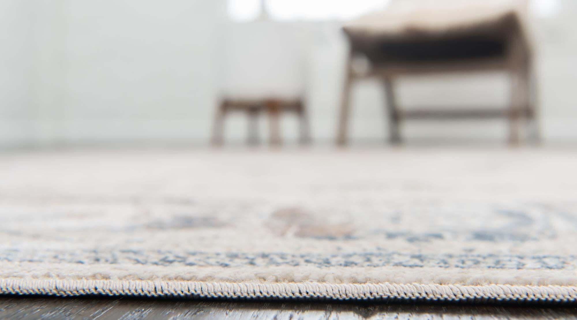 Unique Loom Indoor Rugs - Chateau Border Rectangular 8x10 Rug Beige & Light Brown