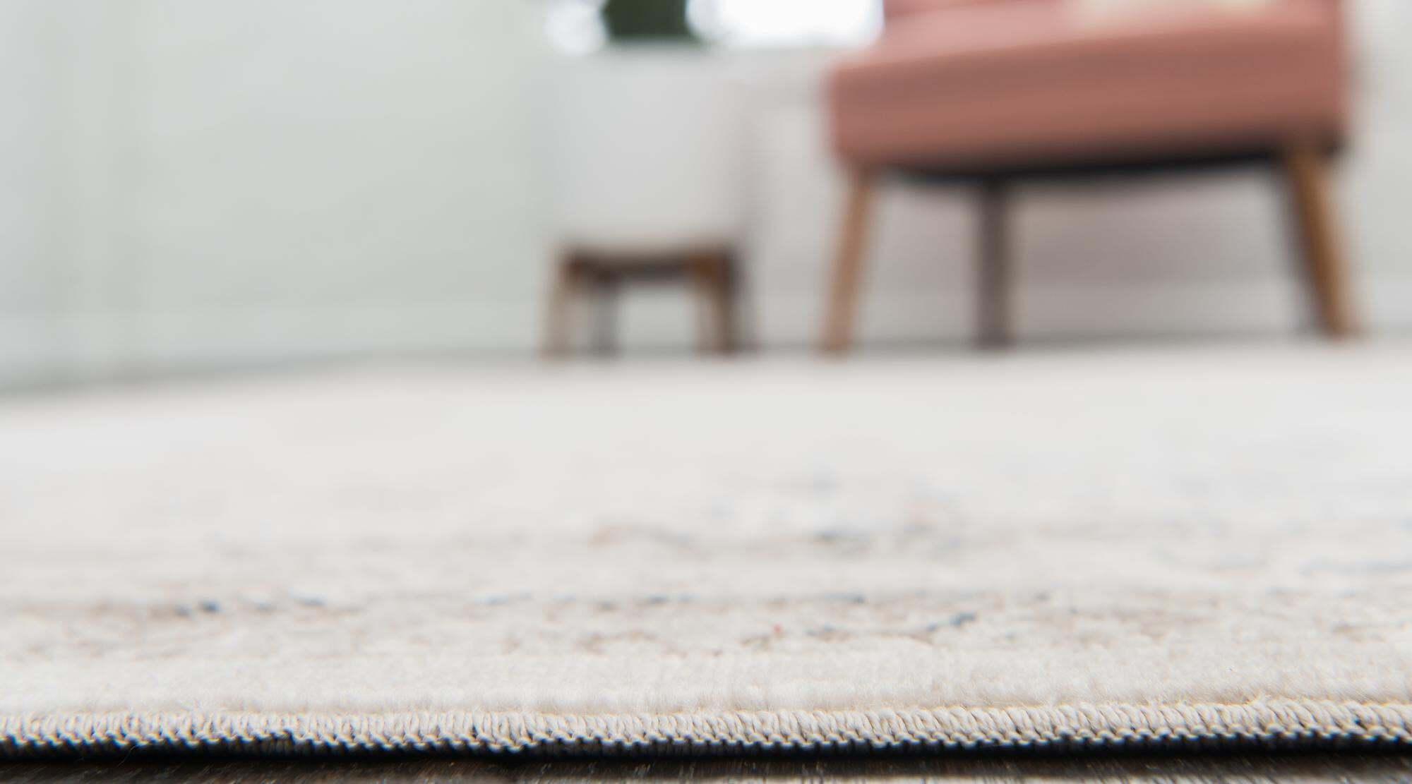 Unique Loom Indoor Rugs - Chateau Border Rectangular 9x12 Rug Beige & Light Brown