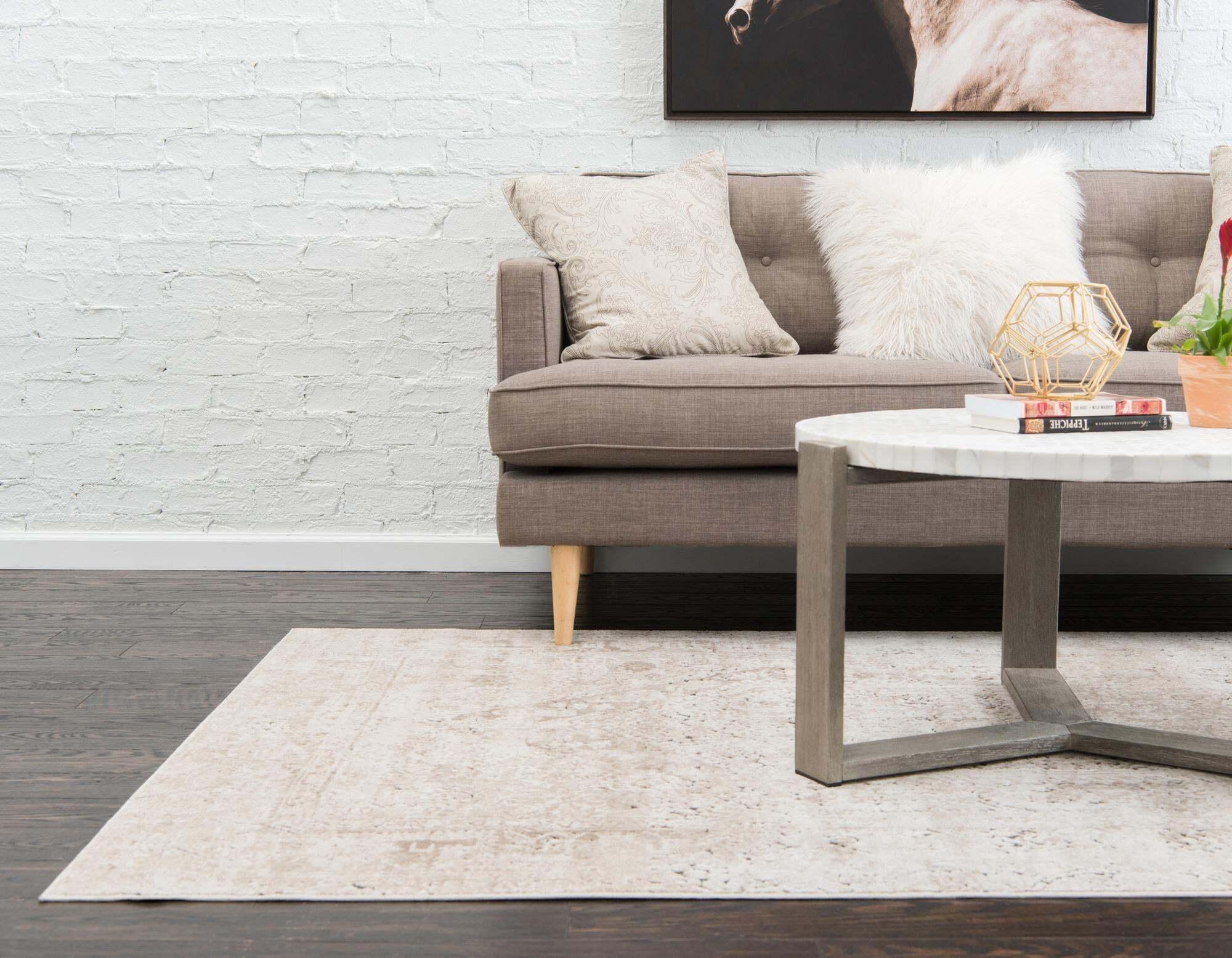 Unique Loom Indoor Rugs - Chateau Medallion 8x10 Rug Beige & Multicolor