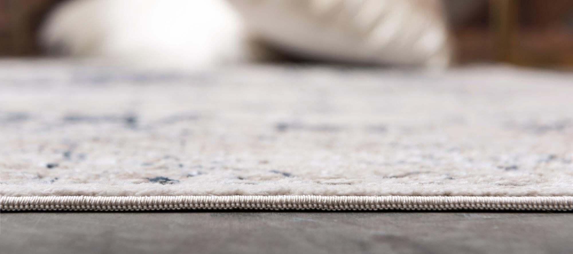Unique Loom Indoor Rugs - Chateau Rectangular 8x10 Rug Beige & Navy Blue