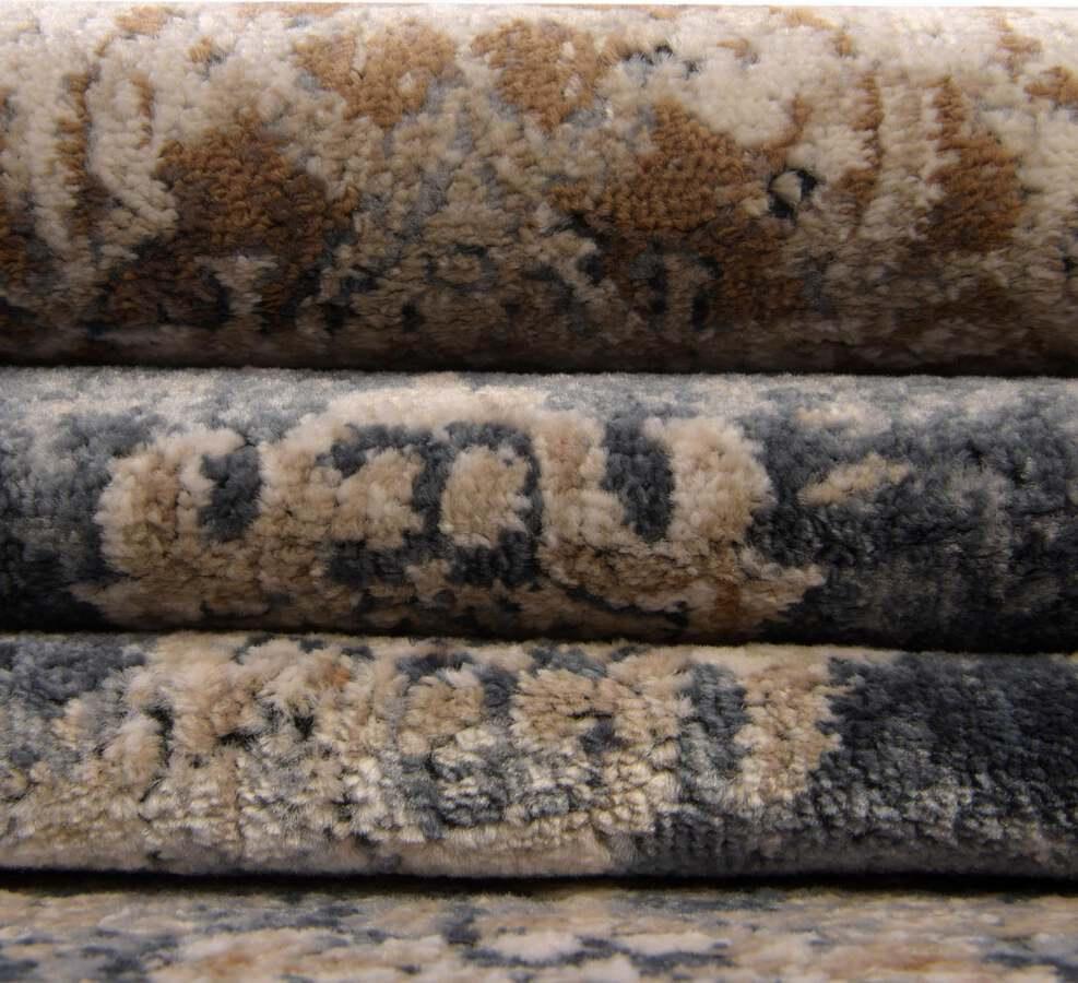 Unique Loom Indoor Rugs - Chateau Traditional 10x14 Rectangular Rug Beige/Navy Blue