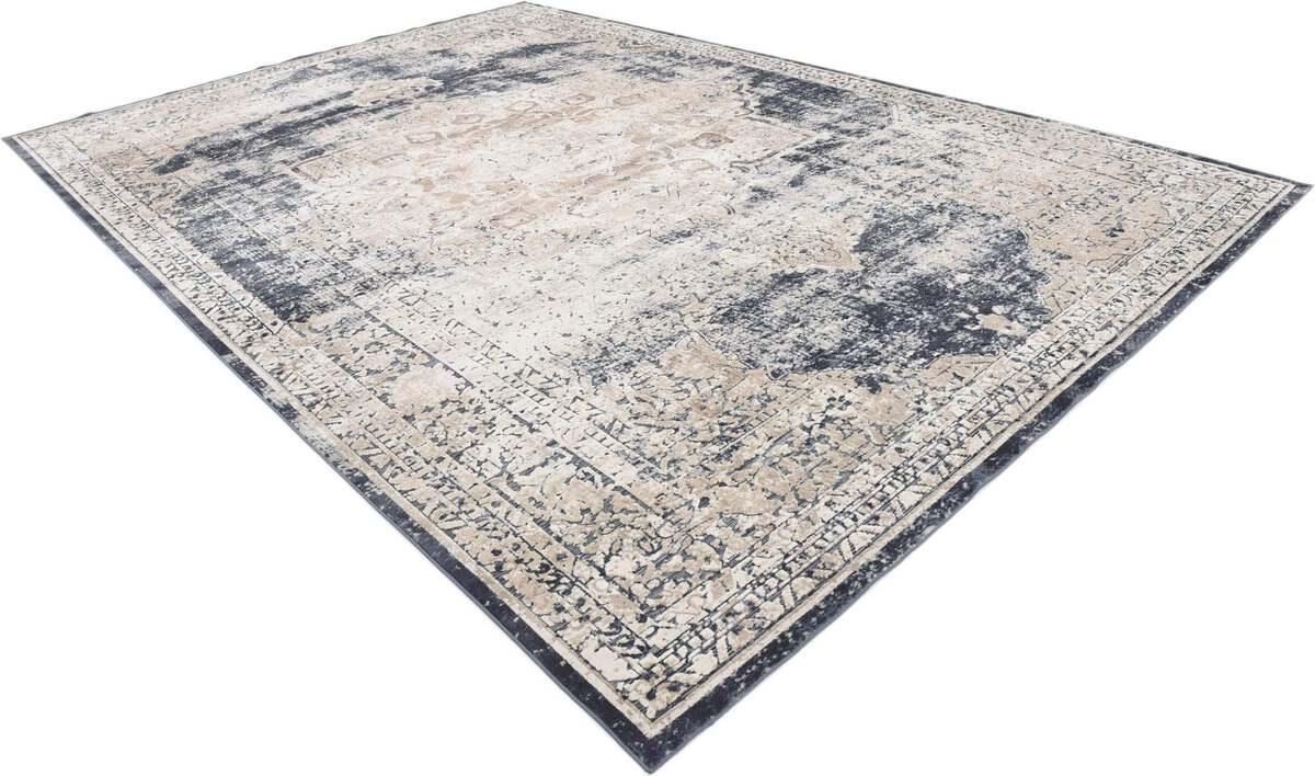 Unique Loom Indoor Rugs - Chateau Traditional 10x14 Rectangular Rug Beige/Navy Blue