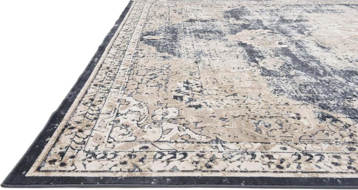 Unique Loom Indoor Rugs - Chateau Traditional 10x14 Rectangular Rug Beige/Navy Blue