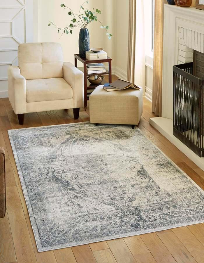 Unique Loom Indoor Rugs - Chateau Traditional 10x14 Rectangular Rug Navy Blue