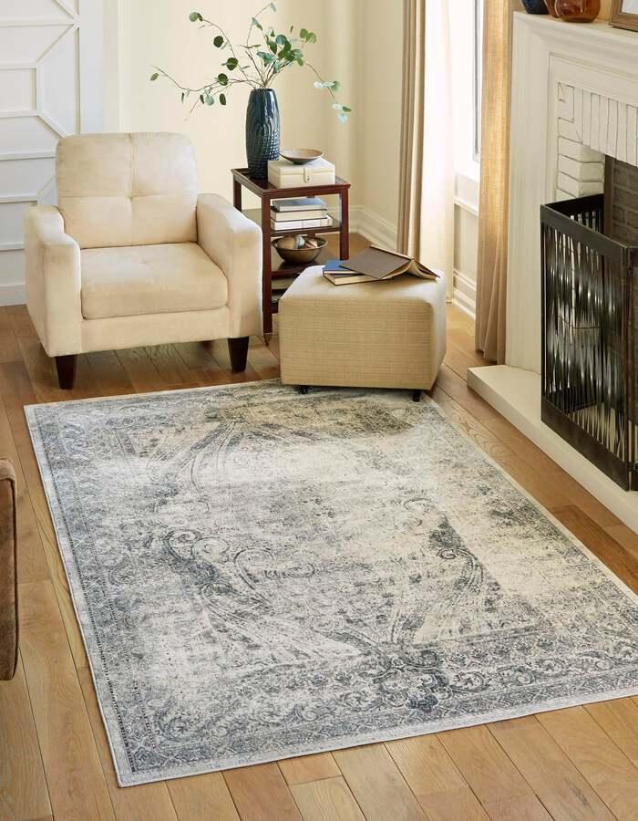Unique Loom Indoor Rugs - Chateau Traditional 9x12 Rectangular Rug Navy Blue