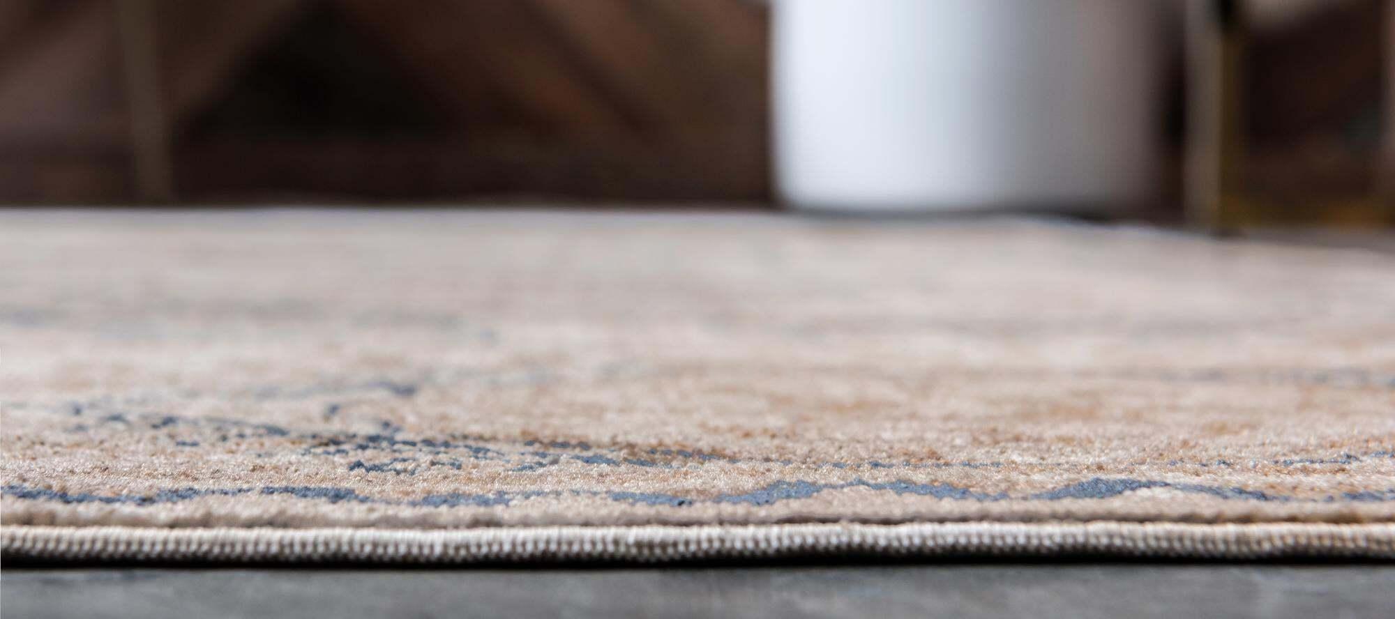 Unique Loom Indoor Rugs - Chateau Trellis Rectangular 9x12 Rug Beige & Navy Blue