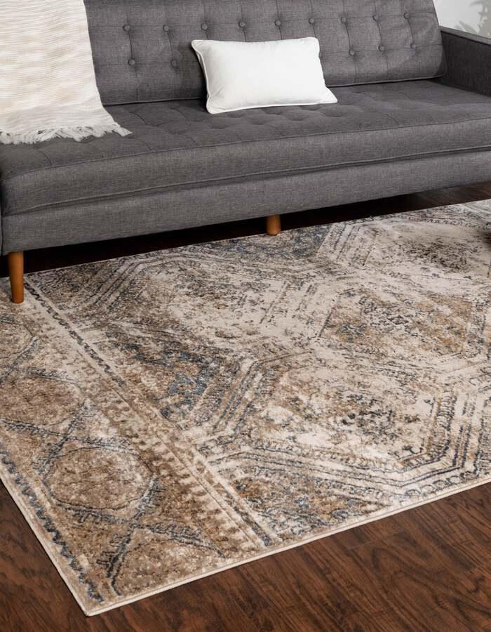 Unique Loom Indoor Rugs - Chateau Urban 10x14 Rectangular Rug Beige