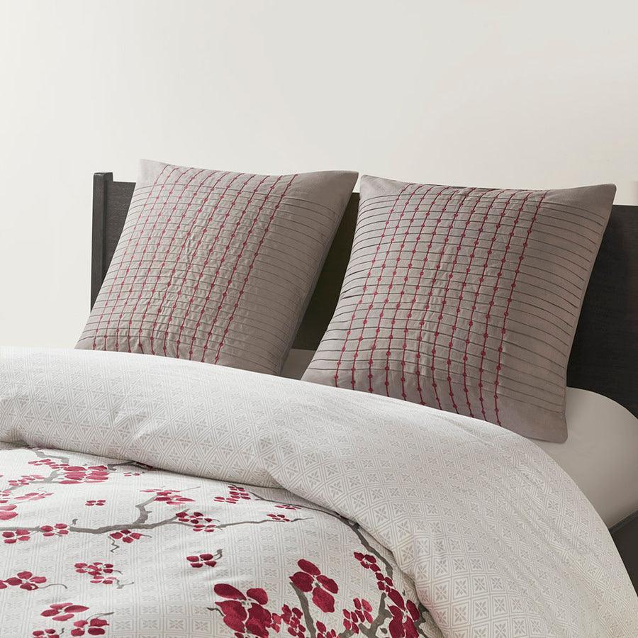 Olliix.com Pillowcases & Shams - Cherry Blossom Euro Sham Gray