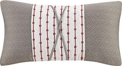 Olliix.com Pillows - Cherry Global Inspired Blossom Oblong Pillow 12x22" Gray