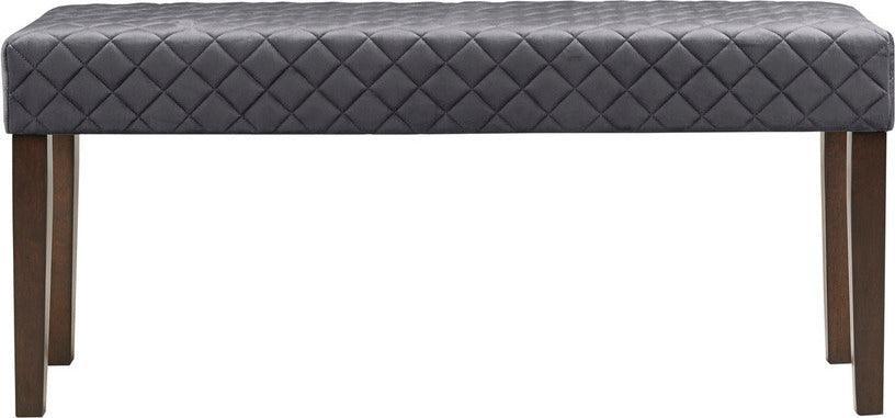Olliix.com Benches - Cheshire Quilted Upholstered Accent Bench Gray