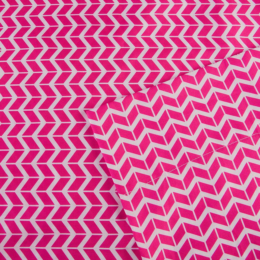 Olliix.com Sheets & Sheet Sets - Chevron Printed Microfiber Sheet Set Twin Purple