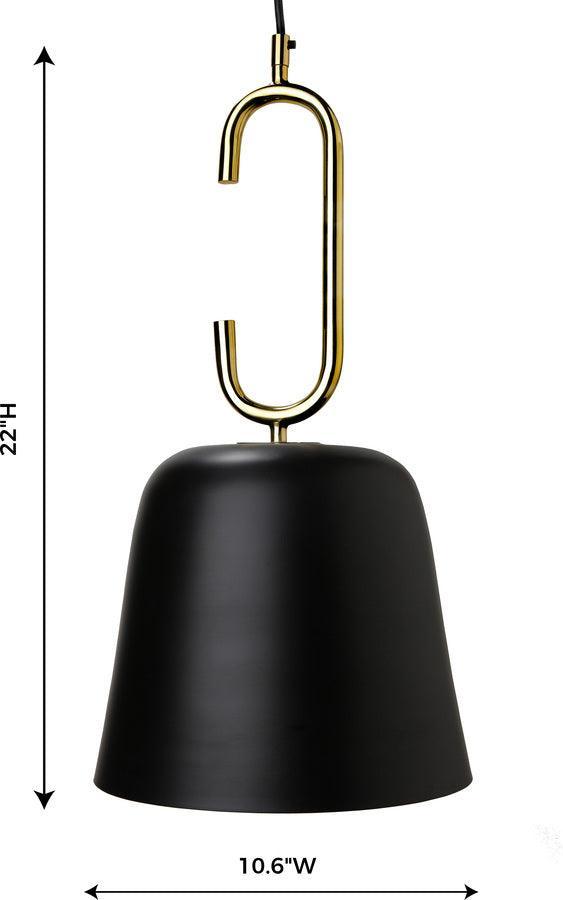 Tov Furniture Ceiling Lights - Chic Long Pendant Black & Brass