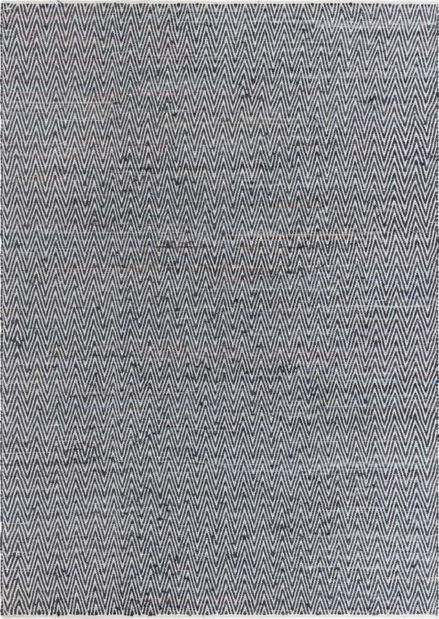 Unique Loom Indoor Rugs - Chindi Chevron Coastal 10x14 Rectangular Rug Black