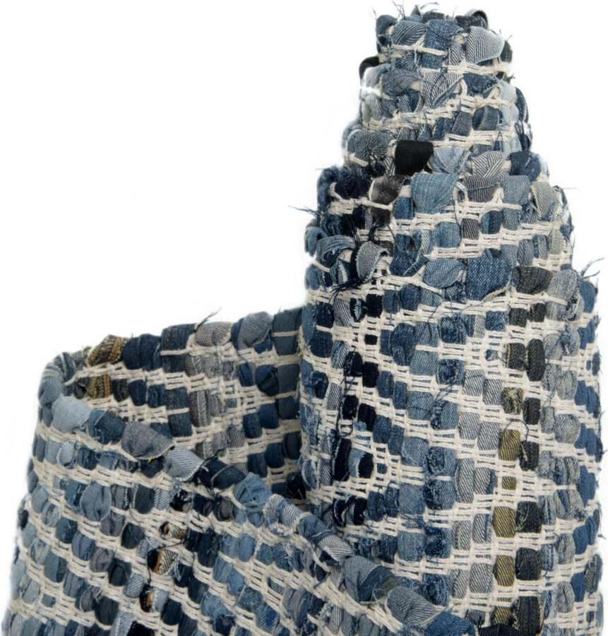 Unique Loom Indoor Rugs - Chindi Chevron Coastal 9x12 Rectangular Rug Denim