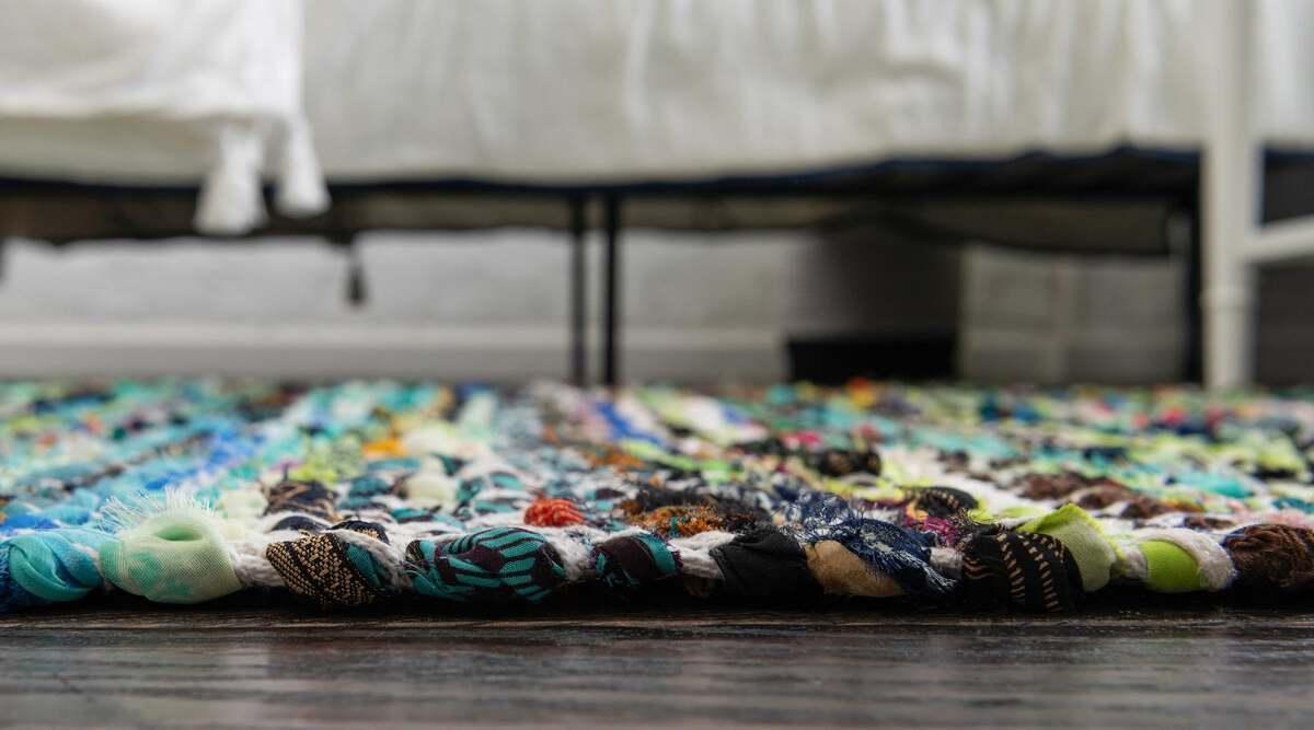 Unique Loom Indoor Rugs - Chindi Chevron Coastal 9x12 Rectangular Rug Multi/Green
