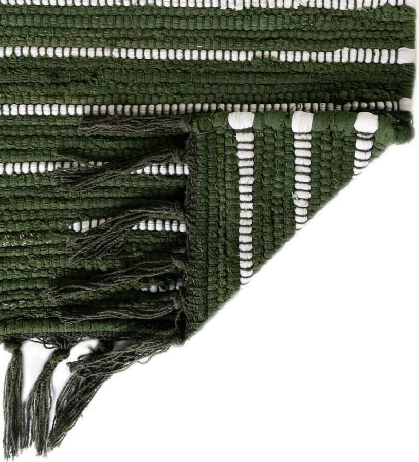 Unique Loom Indoor Rugs - Chindi Cotton Bohemian 10x14 Rectangular Rug Green