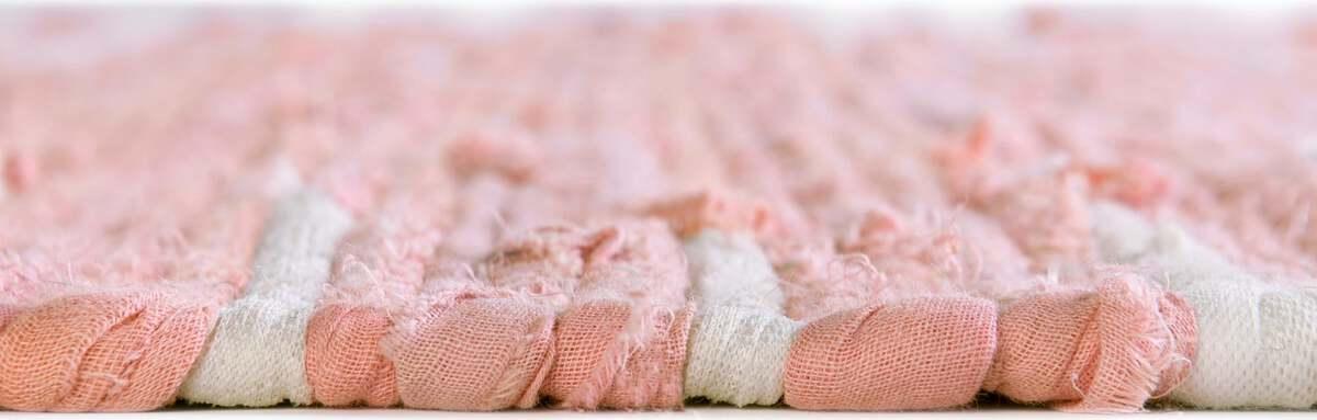 Unique Loom Indoor Rugs - Chindi Cotton Bohemian 10x14 Rectangular Rug Pink