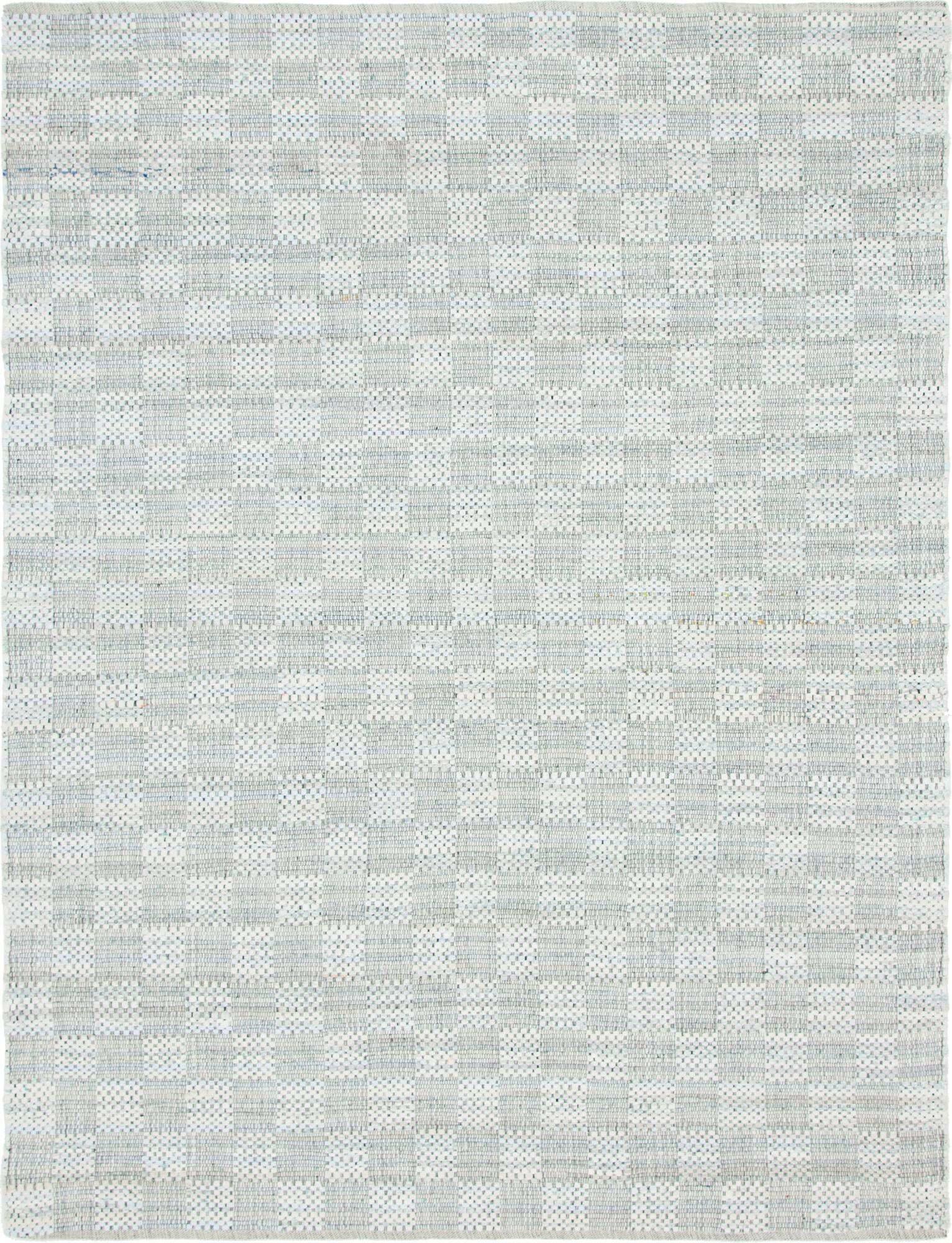 Unique Loom Indoor Rugs - Chindi Cotton Geometric Rectangular 8x10 Rug Ivory & Black