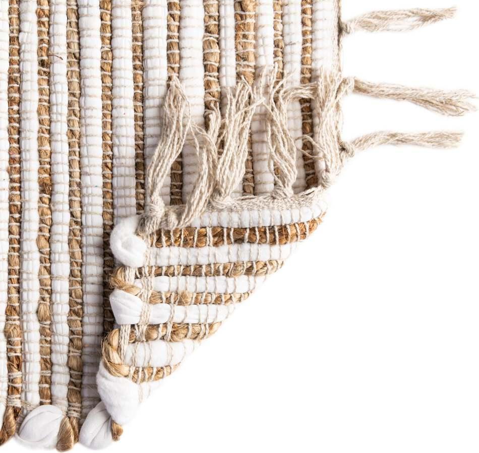Unique Loom Indoor Rugs - Chindi Jute Bohemian 10x14 Rectangular Rug Beige