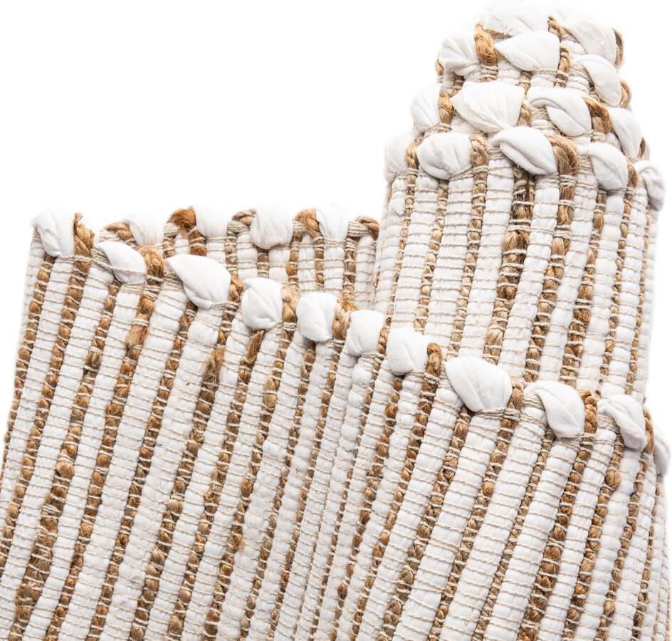 Unique Loom Indoor Rugs - Chindi Jute Bohemian 10x14 Rectangular Rug Beige
