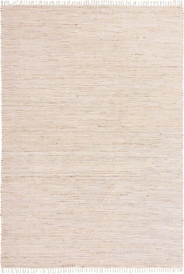 Unique Loom Indoor Rugs - Chindi Jute Bohemian 10x14 Rectangular Rug Beige