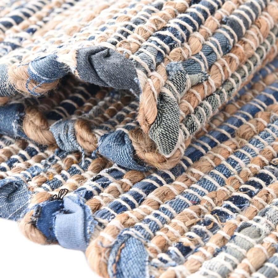 Unique Loom Indoor Rugs - Chindi Jute Bohemian 10x14 Rectangular Rug Gray