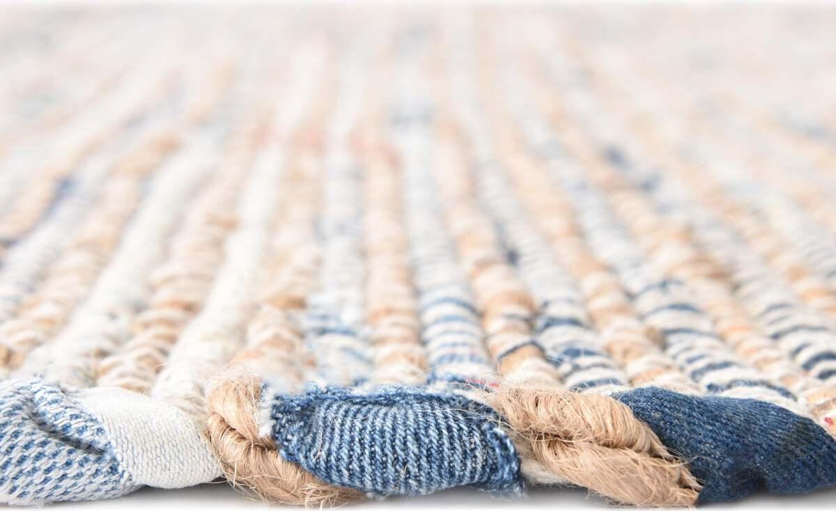 Unique Loom Indoor Rugs - Chindi Jute Bohemian 10x14 Rectangular Rug Gray