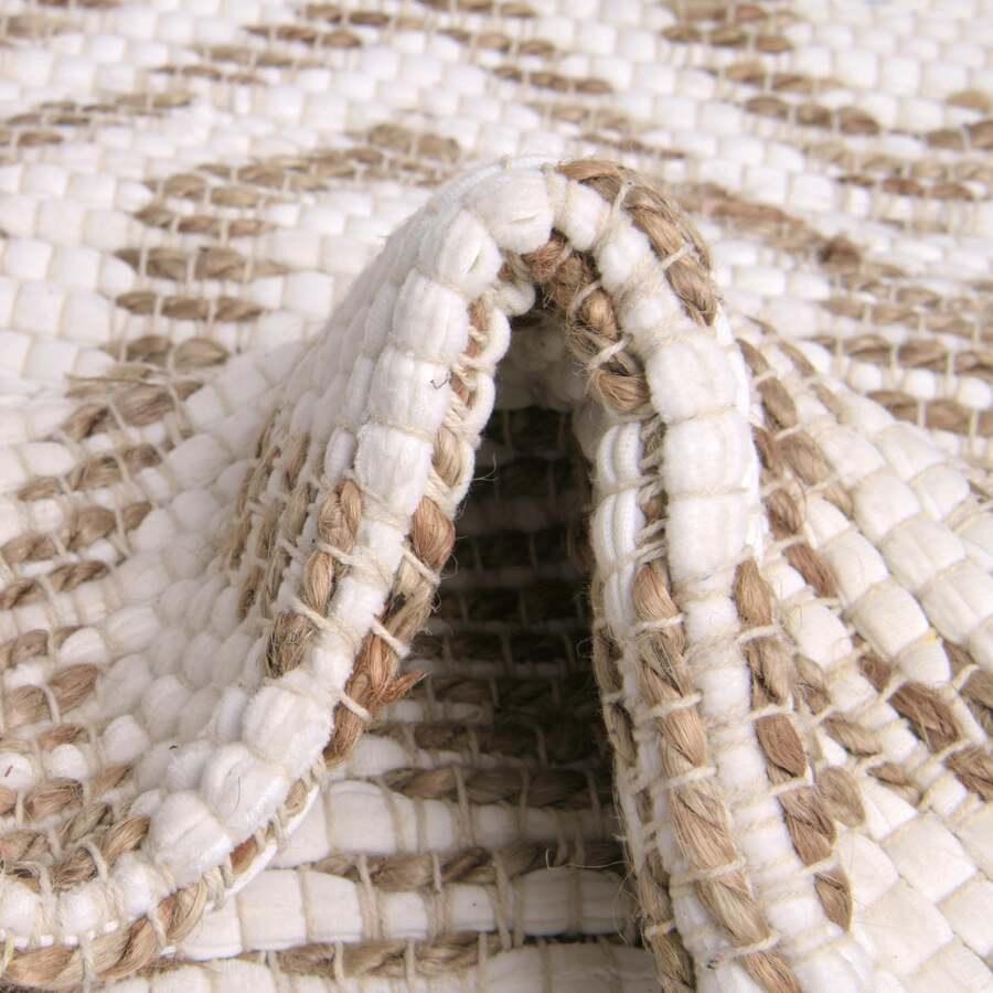 Unique Loom Indoor Rugs - Chindi Jute Contemporary 10x14 Rectangular Rug White/Natural