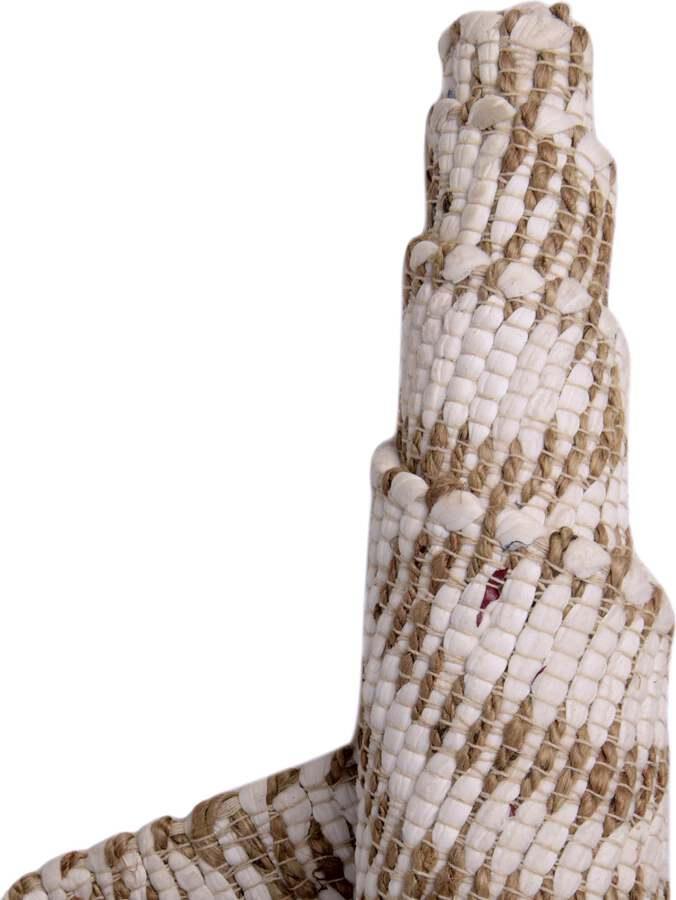 Unique Loom Indoor Rugs - Chindi Jute Contemporary 9x12 Rectangular Rug White/Natural