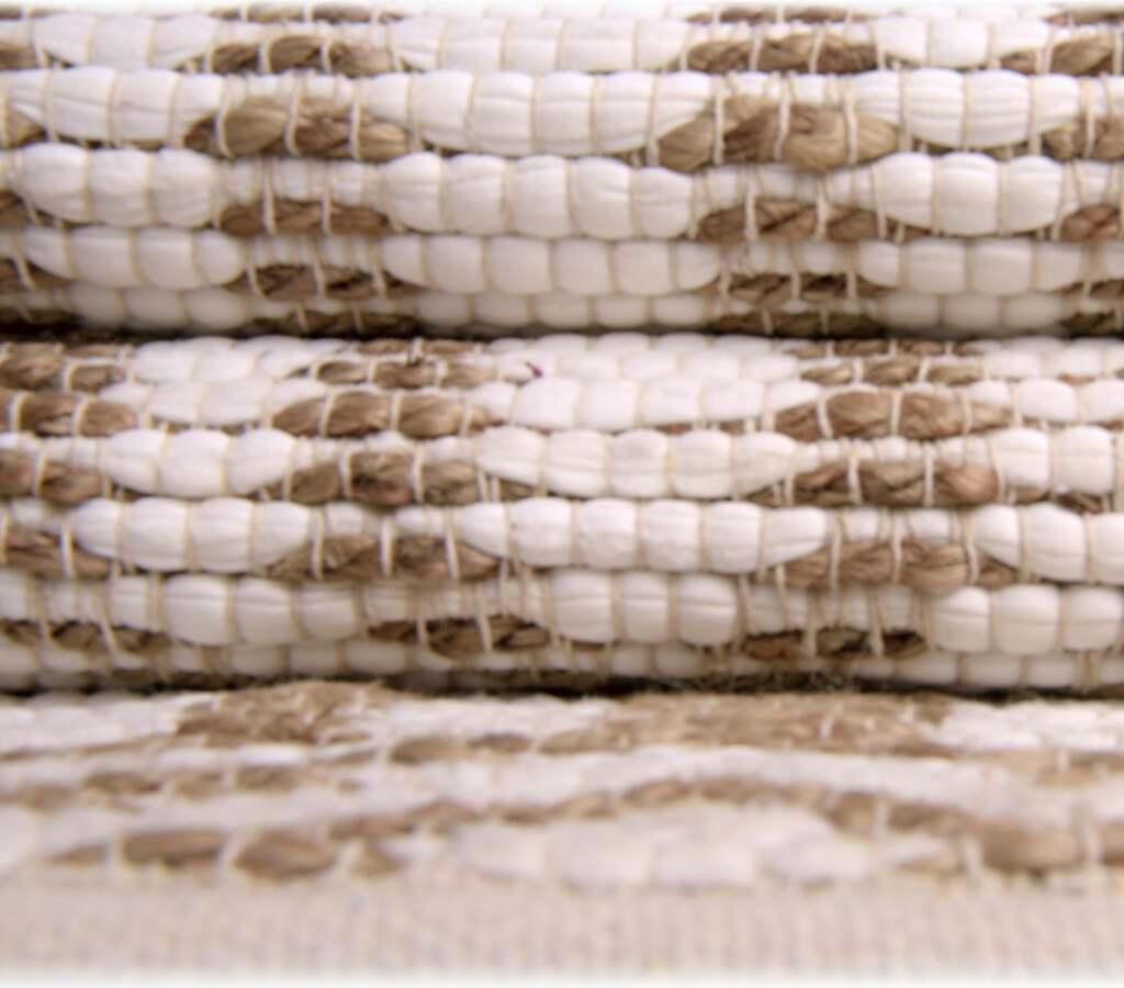 Unique Loom Indoor Rugs - Chindi Jute Contemporary 9x12 Rectangular Rug White/Natural