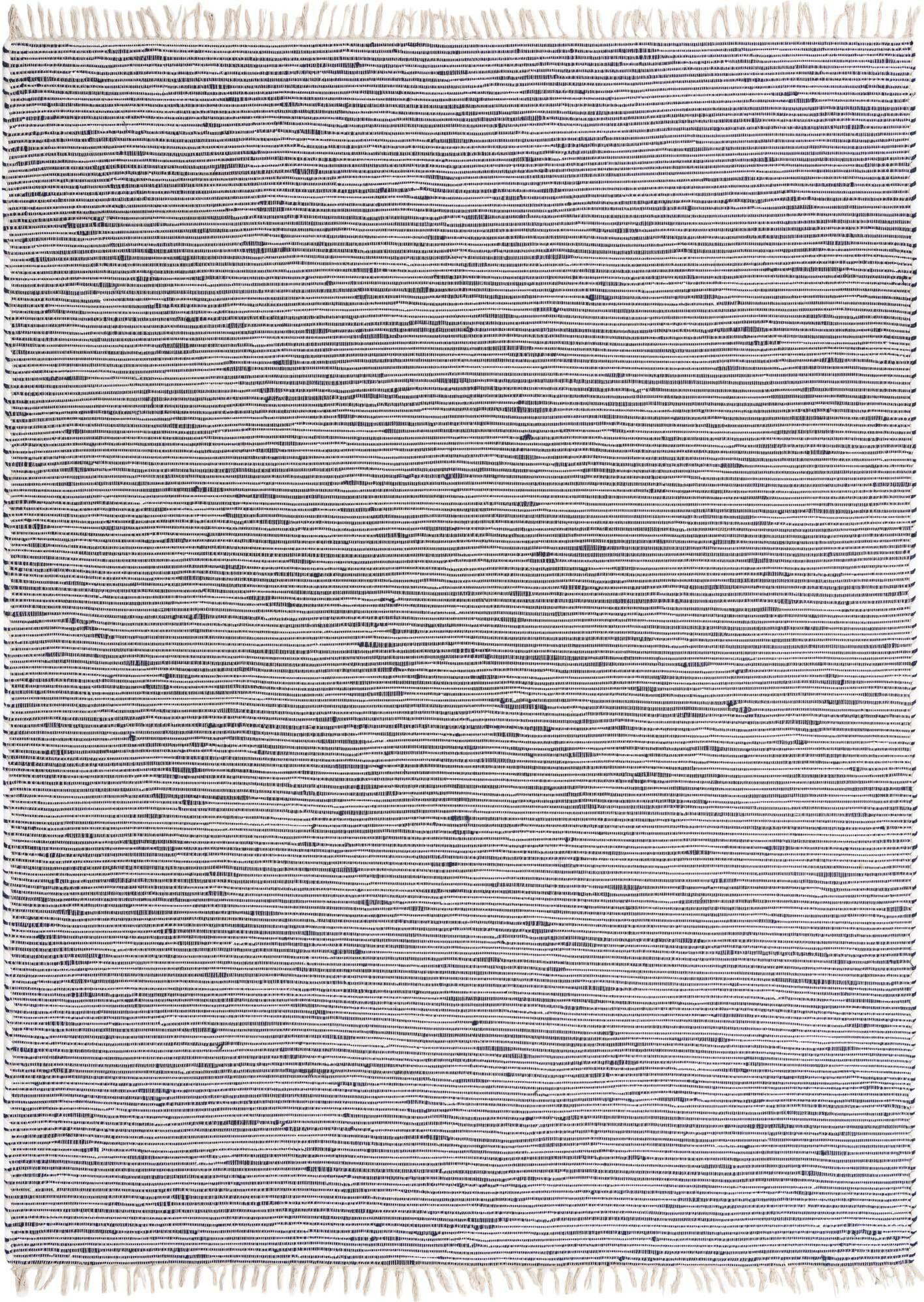 Unique Loom Indoor Rugs - Chindi Jute Lines Rectangular 9x12 Rug Navy Blue & Ivory