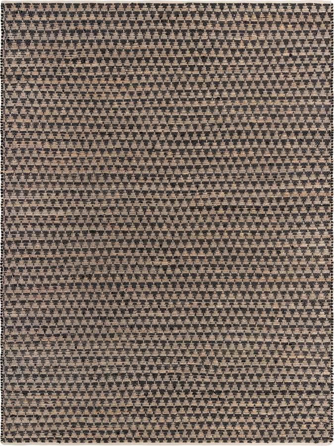 Unique Loom Indoor Rugs - Chindi Jute Rustic 10x14 Rectangular Rug Black