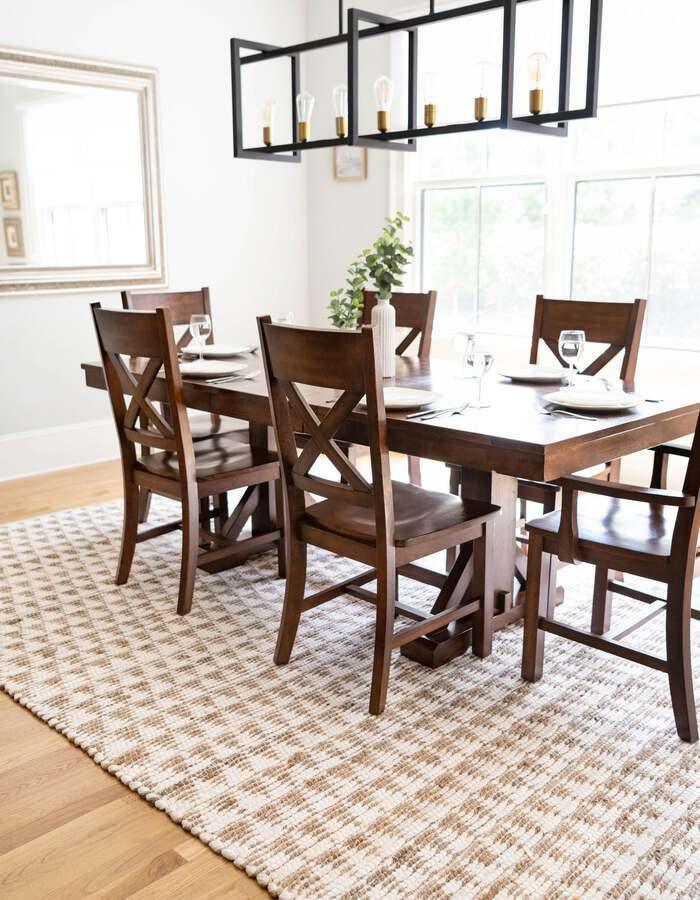 Unique Loom Indoor Rugs - Chindi Jute Rustic 10x14 Rectangular Rug White/Natural