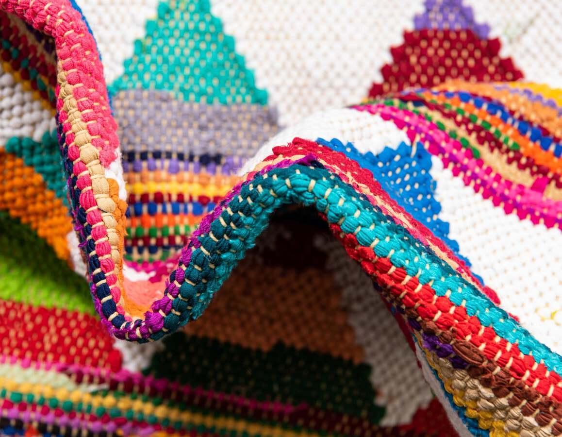 Unique Loom Indoor Rugs - Chindi Trellis Bohemian 9x12 Rectangular Rug Multi