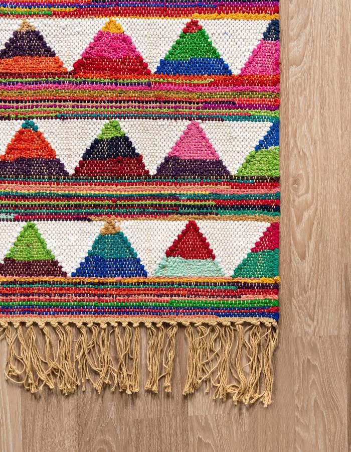Unique Loom Indoor Rugs - Chindi Trellis Bohemian 9x12 Rectangular Rug Multi