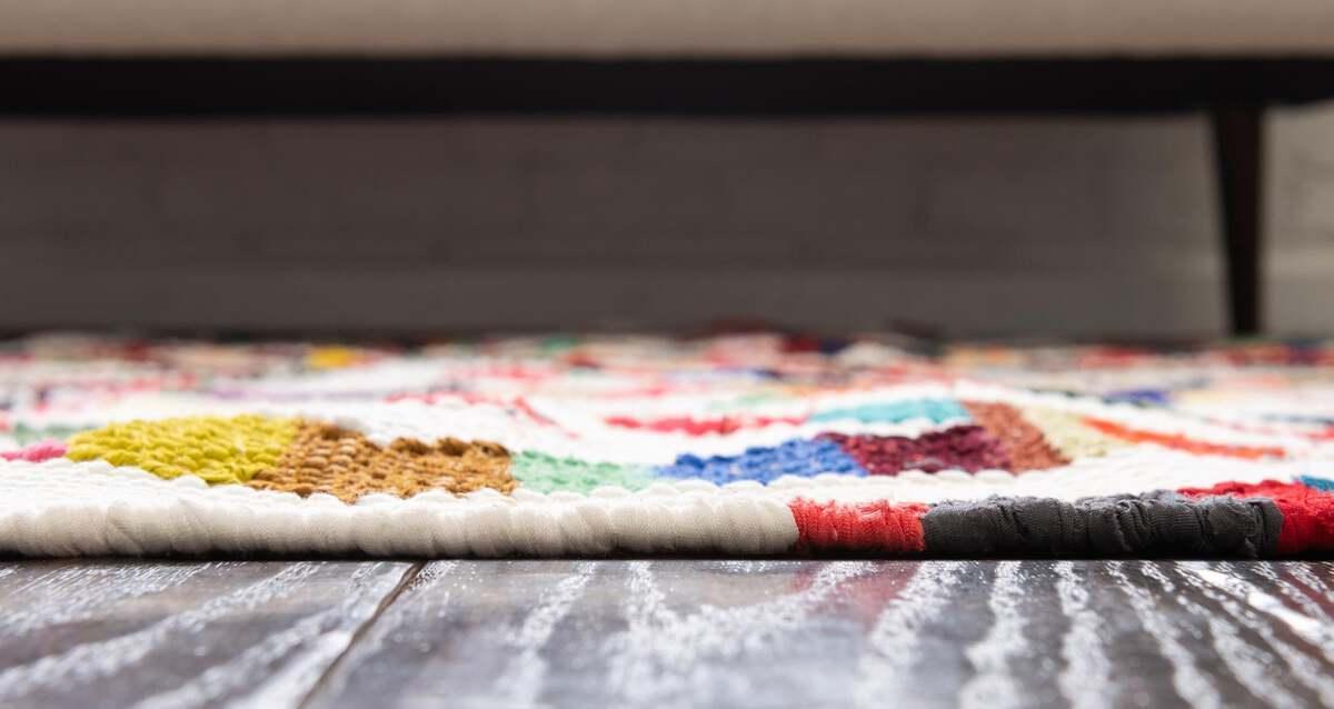 Unique Loom Indoor Rugs - Chindi Trellis Farmhouse 8x11 Rectangular Rug Multi