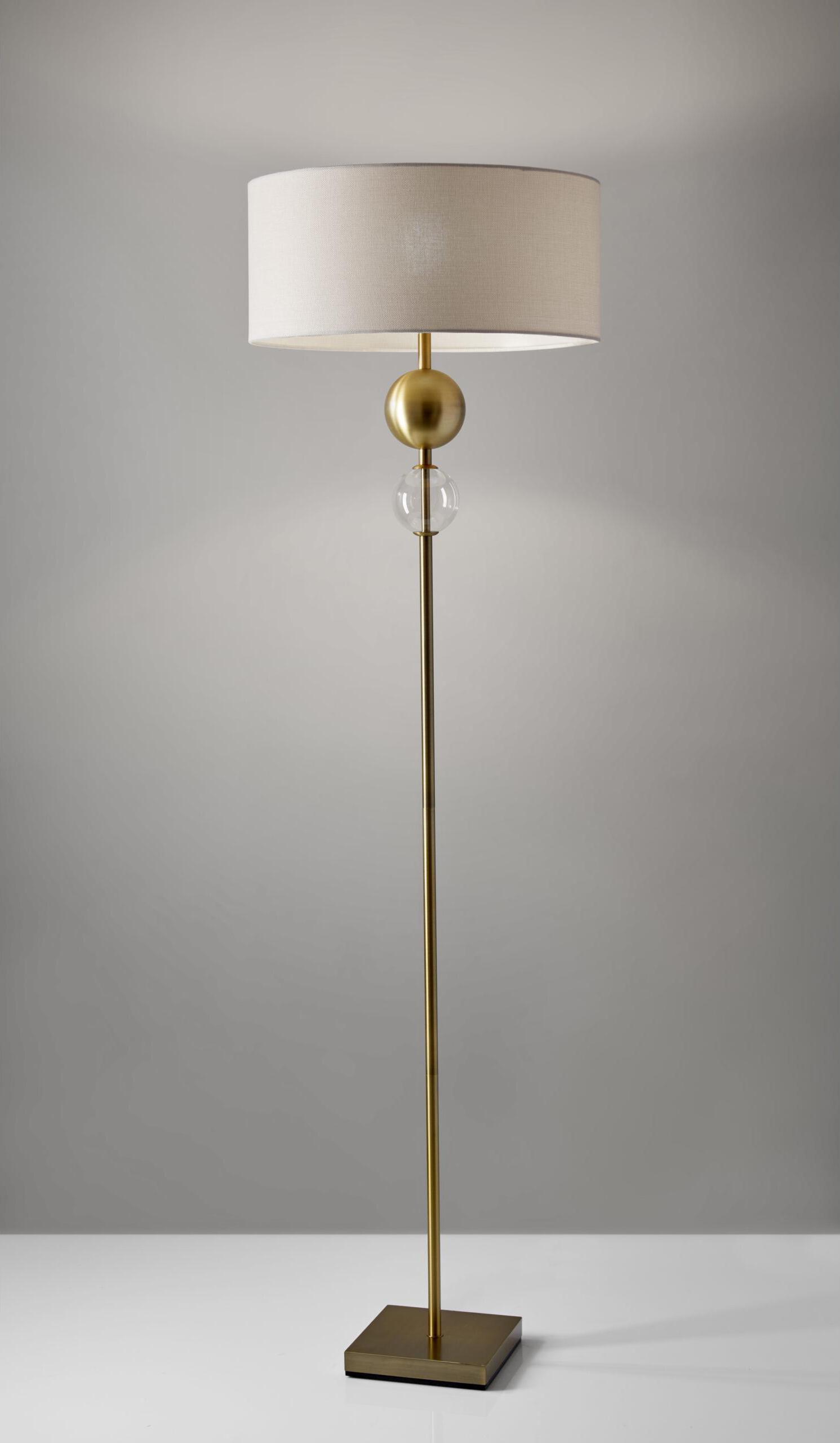 Adesso Floor Lamps - Chloe Floor Lamp Antique Brass