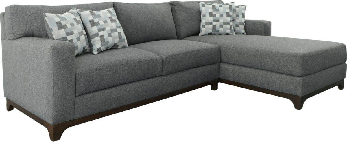 Elements Sectional Sofas - Christi RHF 2PC Sectional Set in Lisboa Onix- RHF Chaise & LHF Loveseat Onix