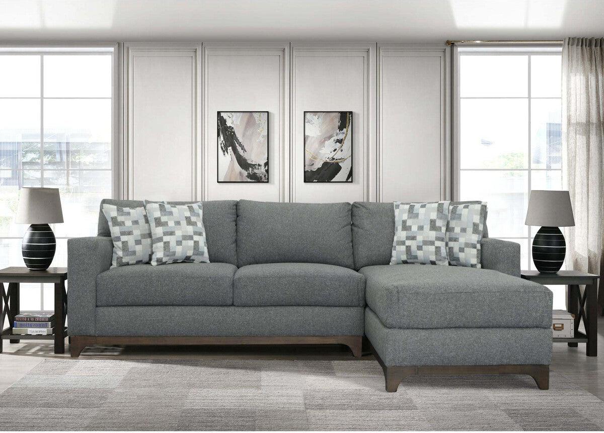 Elements Sectional Sofas - Christi RHF 2PC Sectional Set in Lisboa Onix- RHF Chaise & LHF Loveseat Onix