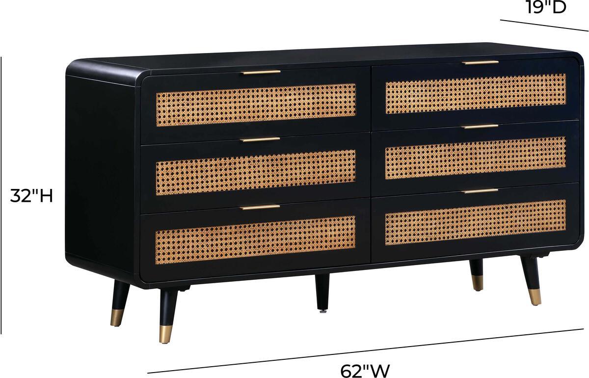 Tov Furniture Dressers - Christine 6 Drawer Dresser Black