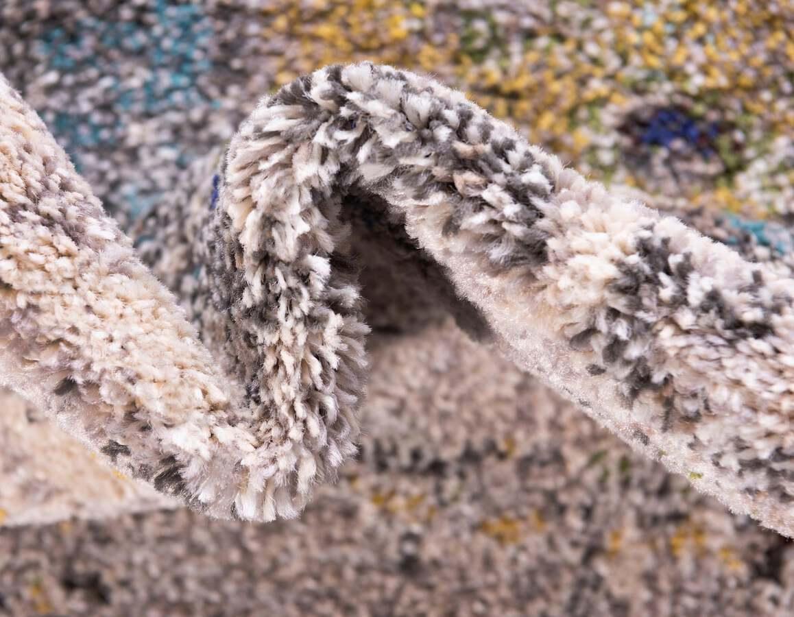 Unique Loom Indoor Rugs - Chromatic Abstract Palace Beige & Gray