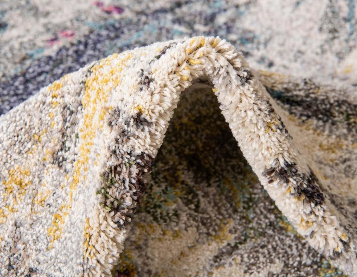 Unique Loom Indoor Rugs - Chromatic Abstract Palace Beige & Gray