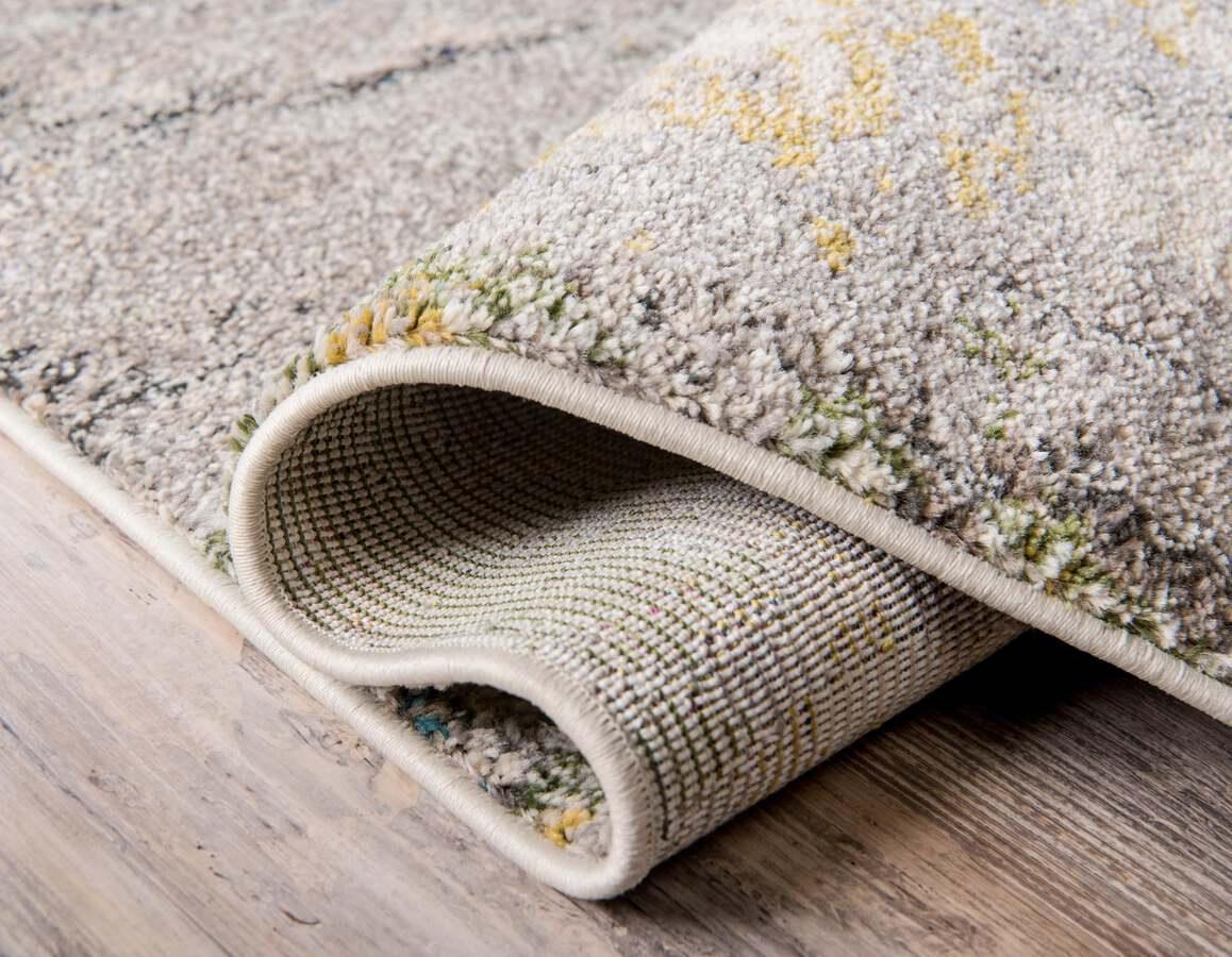 Unique Loom Indoor Rugs - Chromatic Abstract Palace Beige & Gray