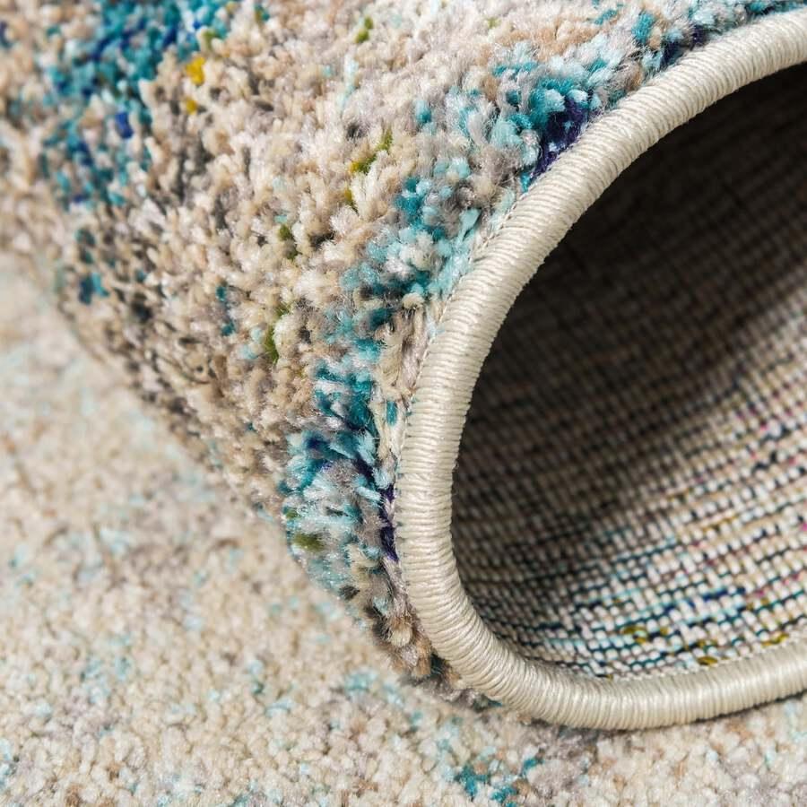 Unique Loom Indoor Rugs - Chromatic Abstract Palace Beige & Pink