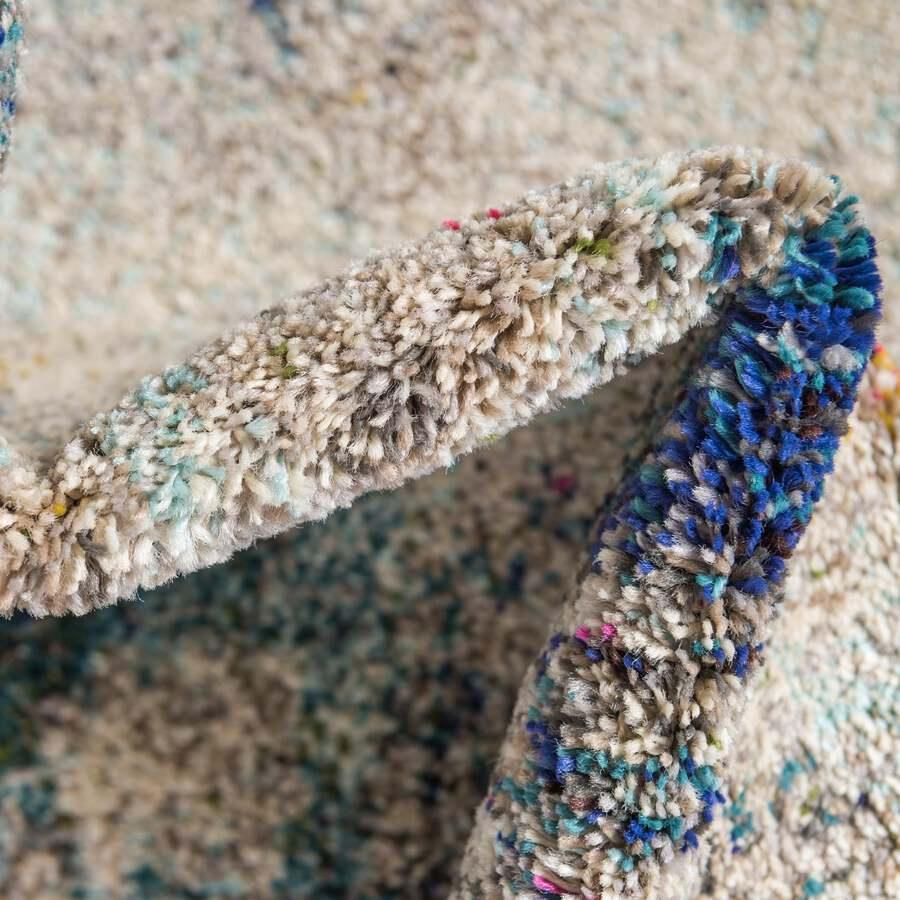 Unique Loom Indoor Rugs - Chromatic Abstract Palace Beige & Pink
