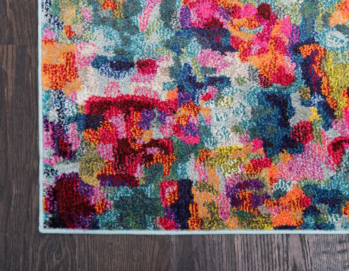 Unique Loom Indoor Rugs - Chromatic Abstract Palace Multi & Blue