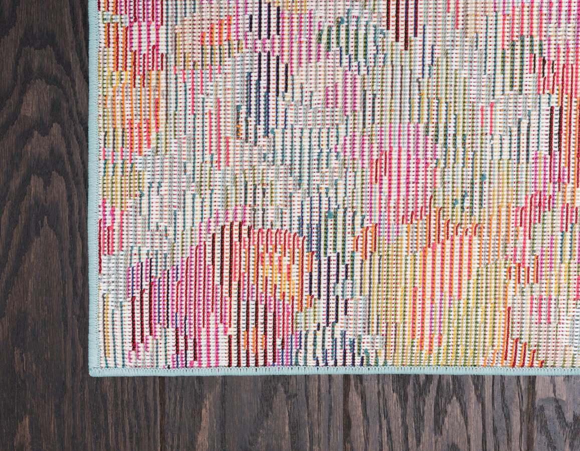 Unique Loom Indoor Rugs - Chromatic Abstract Palace Multi & Blue