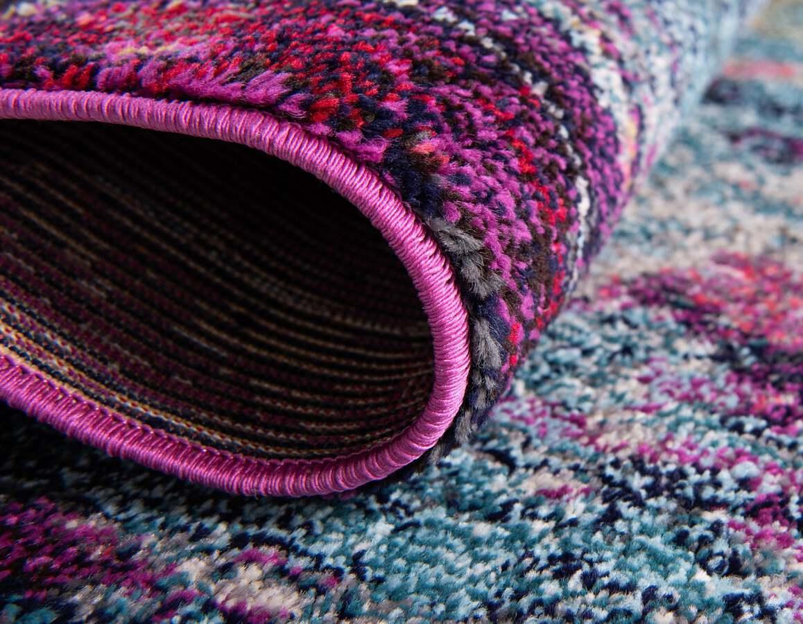 Unique Loom Indoor Rugs - Chromatic Abstract Palace Multi & Light Blue