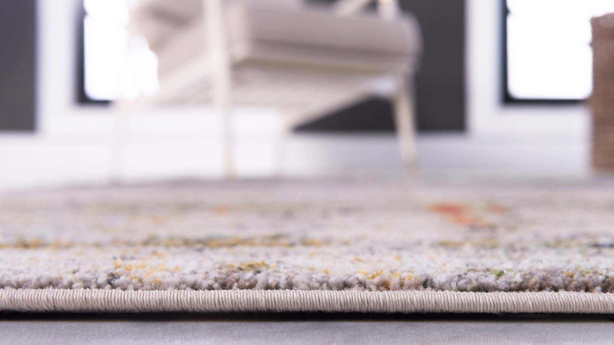 Unique Loom Indoor Rugs - Chromatic Abstract Rectangular 8x10 Rug Beige & Gray