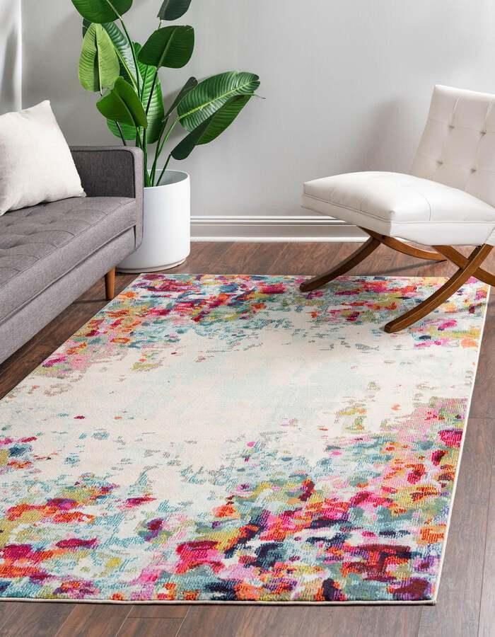 Unique Loom Indoor Rugs - Chromatic Coastal 10x13 Rectangular Rug Multi